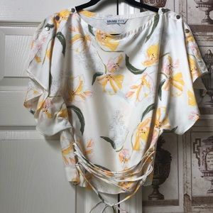 Zara Cream and Yellow Blouse